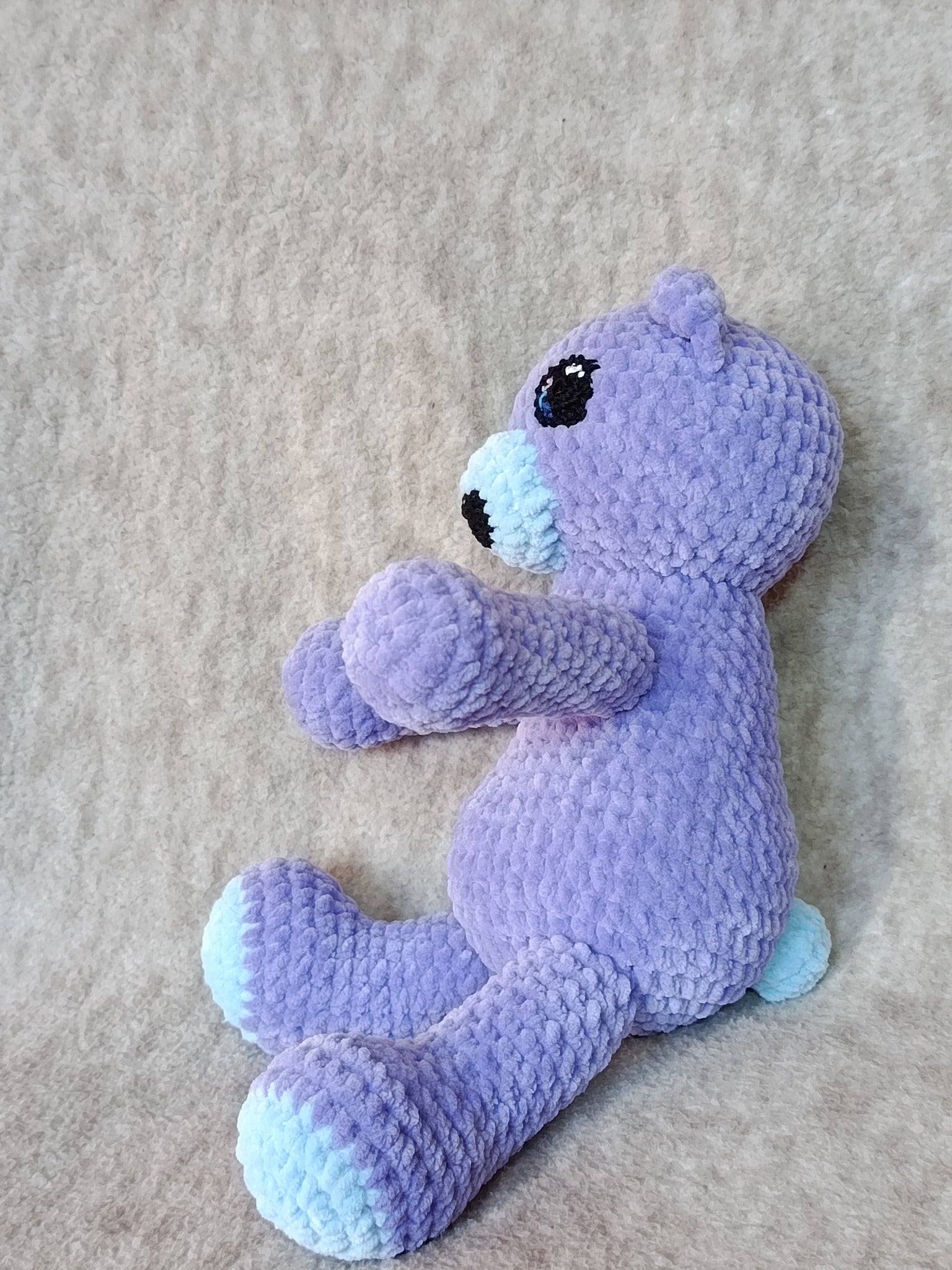 Lune - Ourson Câlin lavande et bleu clair (modèle unique prêt à adopter)