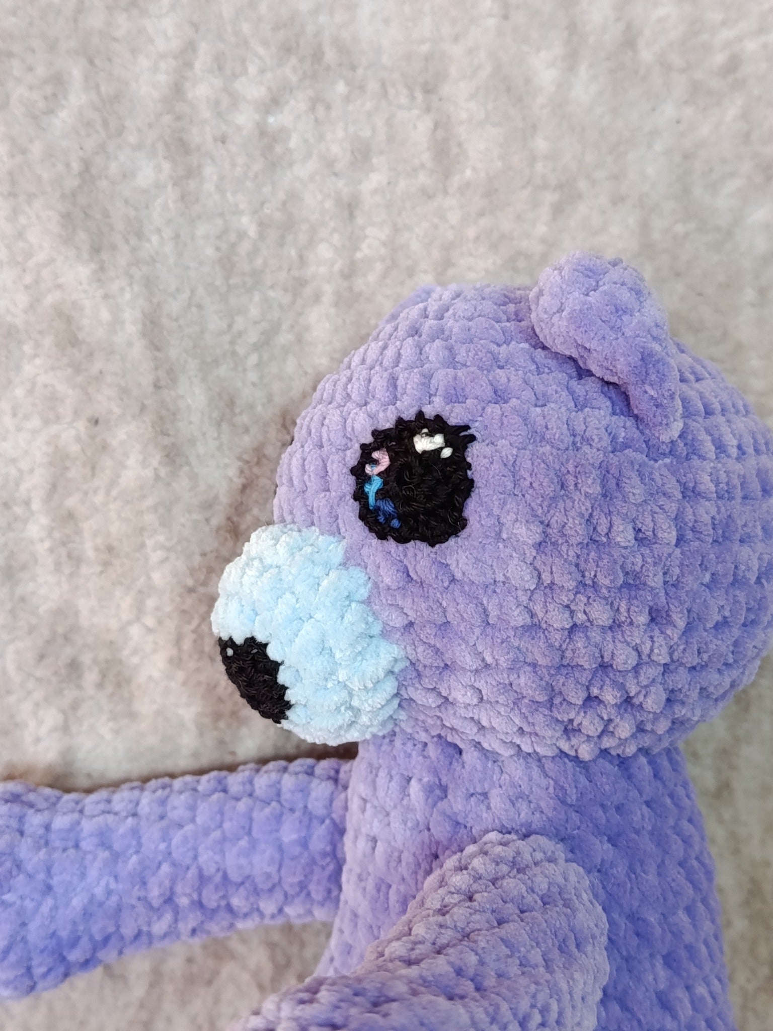 Lune - Ourson Câlin lavande et bleu clair (modèle unique prêt à adopter)