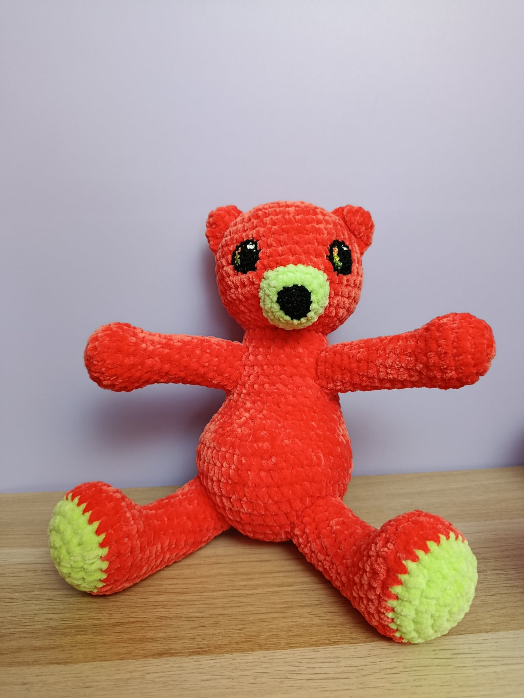 Lune _ Ourson câlin _ corail et vert glacé