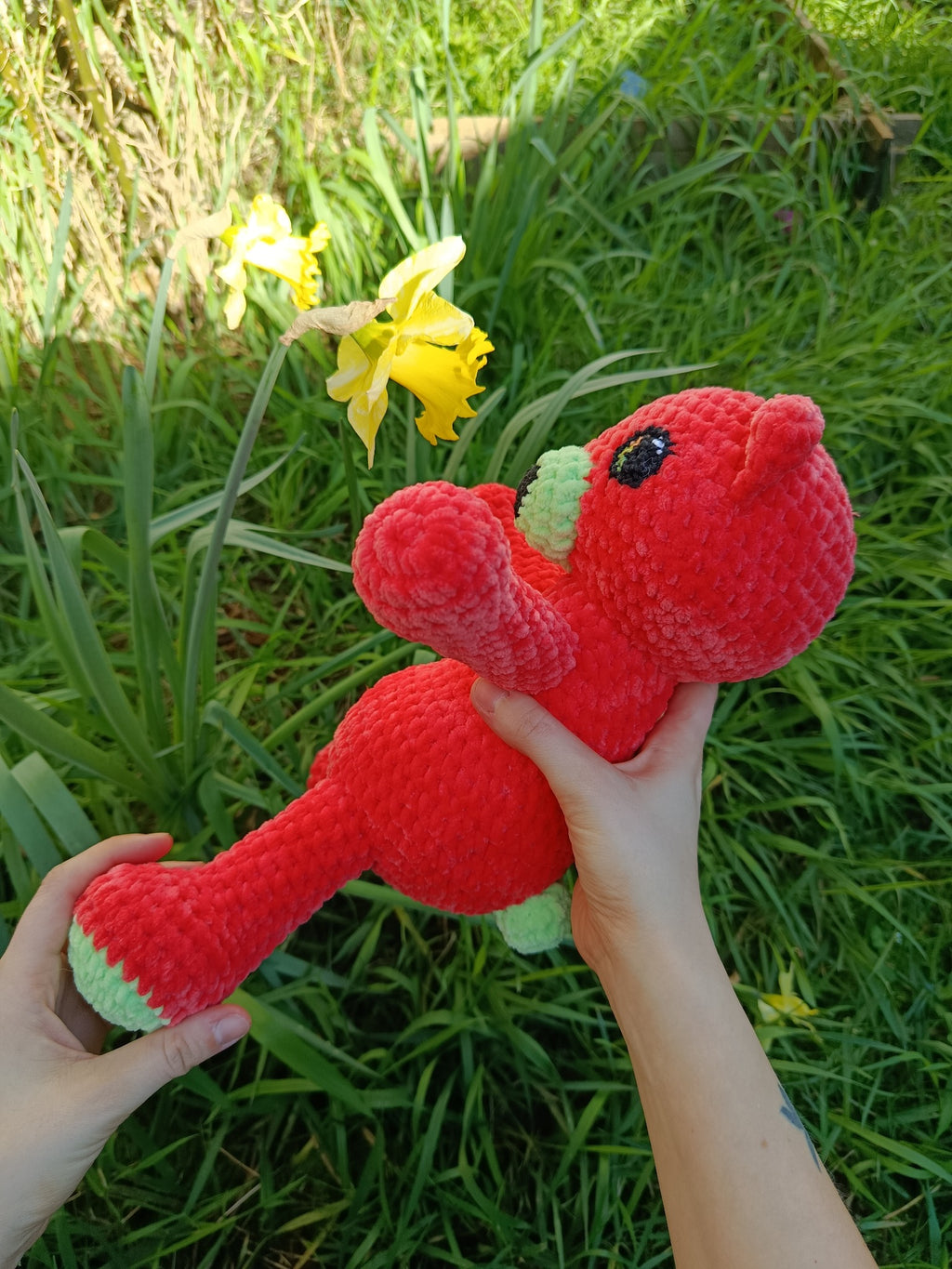 Lune _ Ourson câlin _ corail et vert glacé