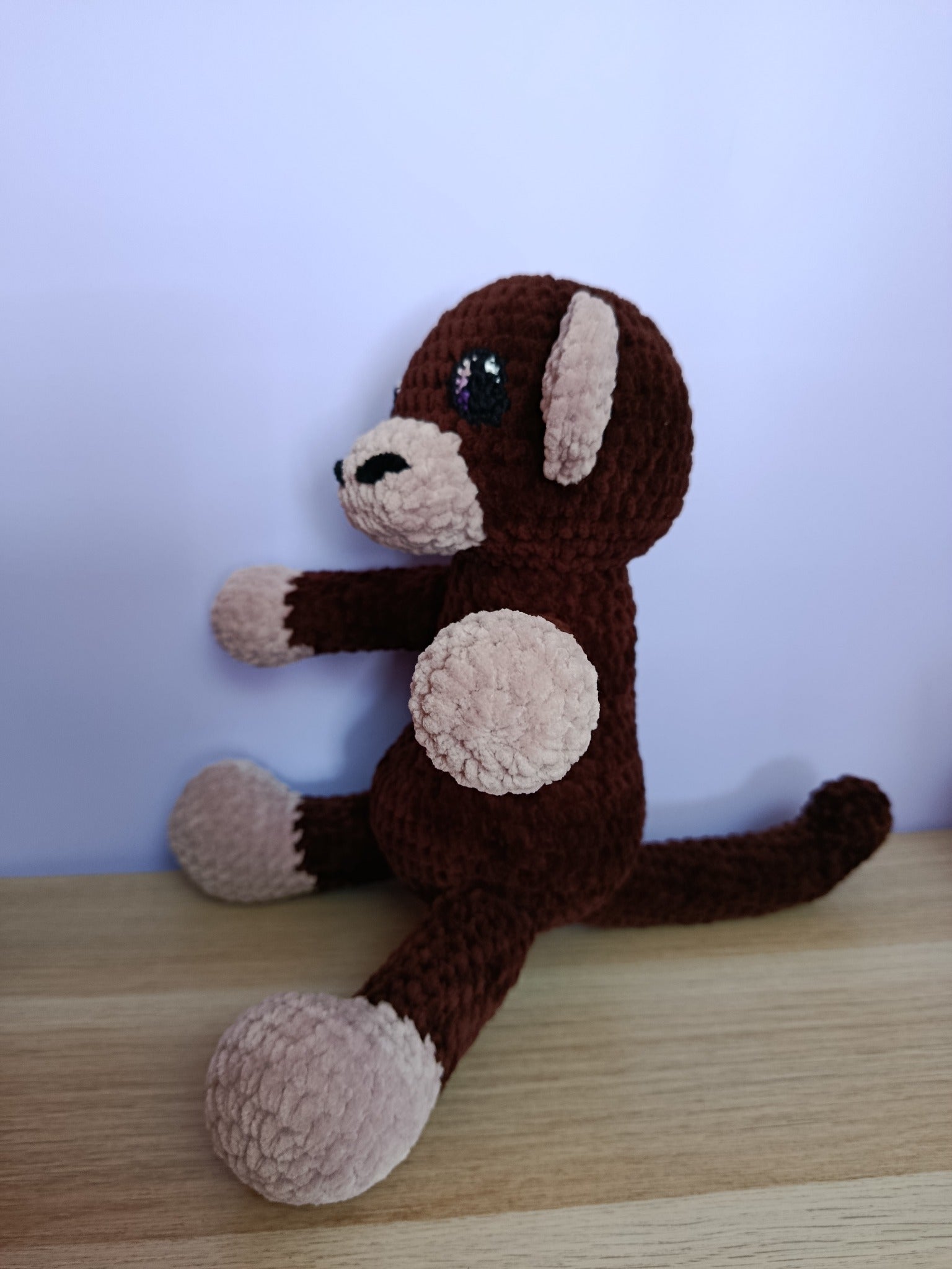 Aster _ Le singe affectueux _ brun et bois de rose