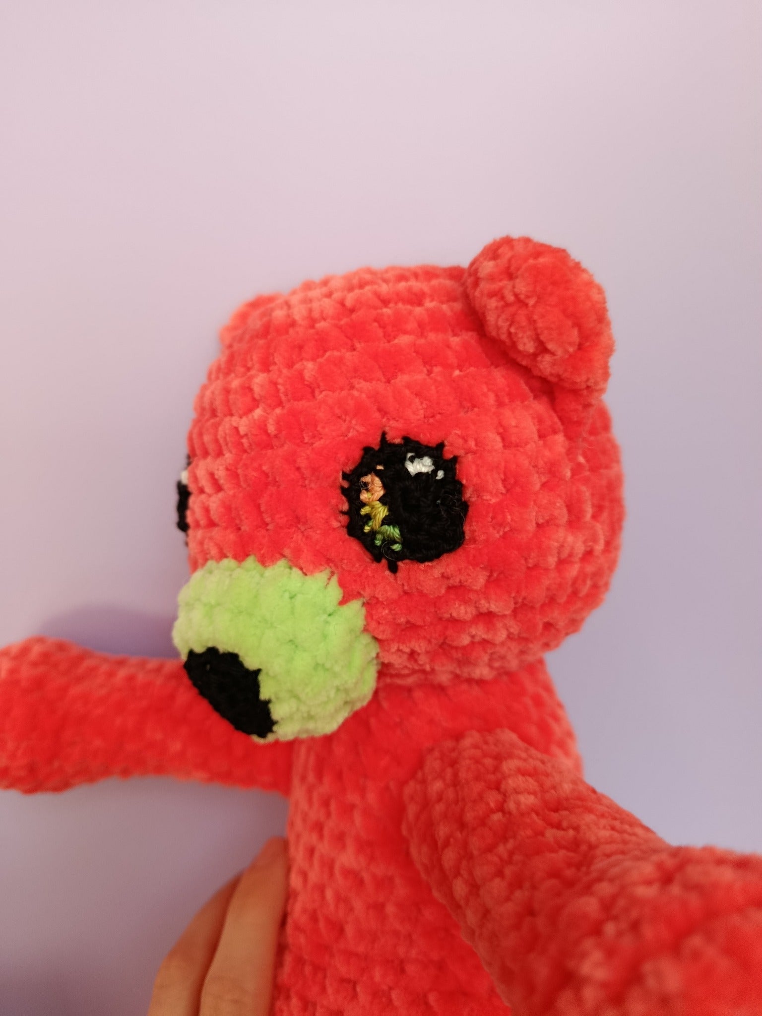 Lune _ Ourson câlin _ corail et vert glacé