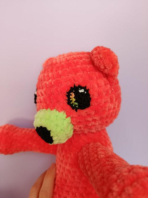 Lune _ Ourson câlin _ corail et vert glacé