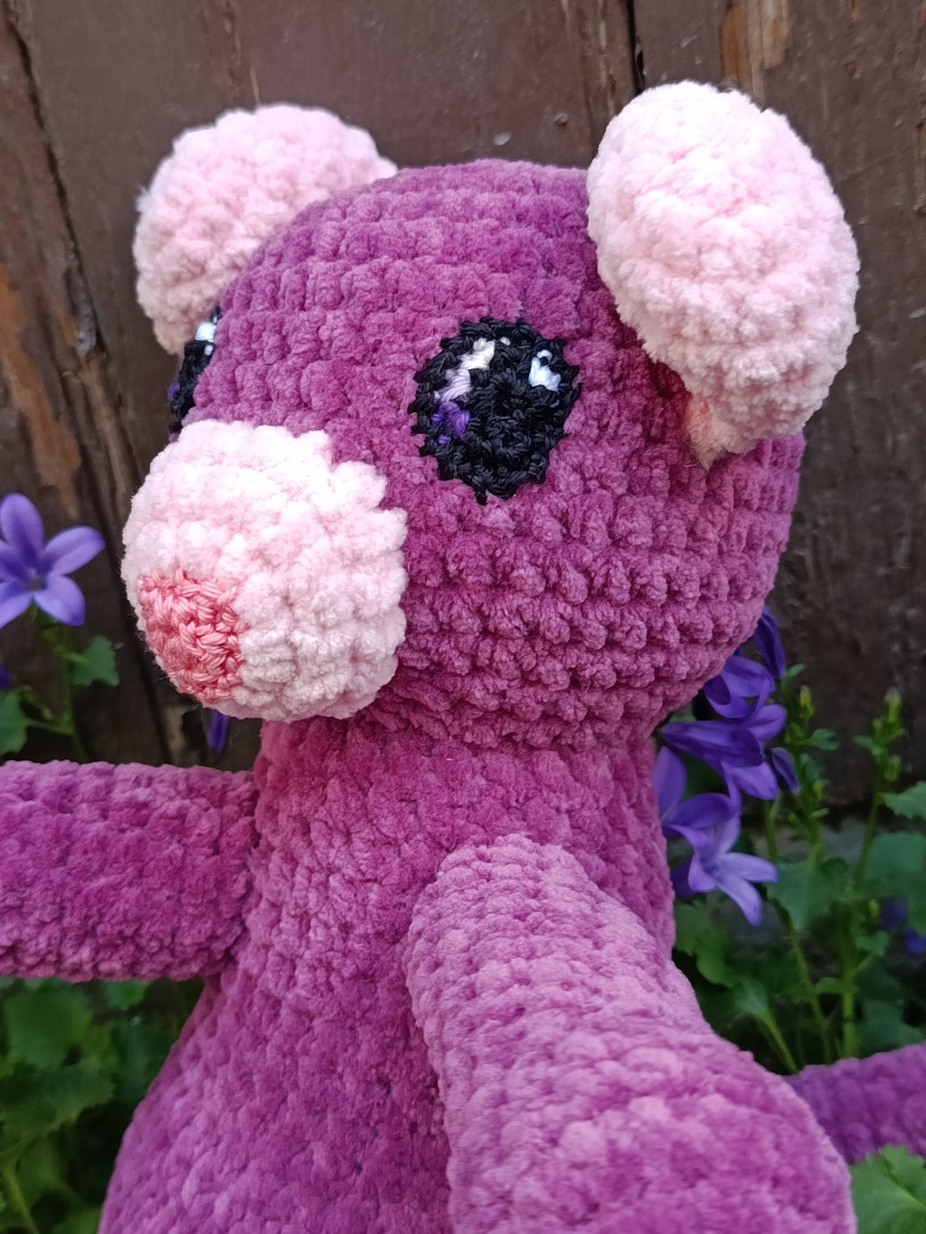 Mélodie – Souris curieuse _ fuchsia foncé et rose