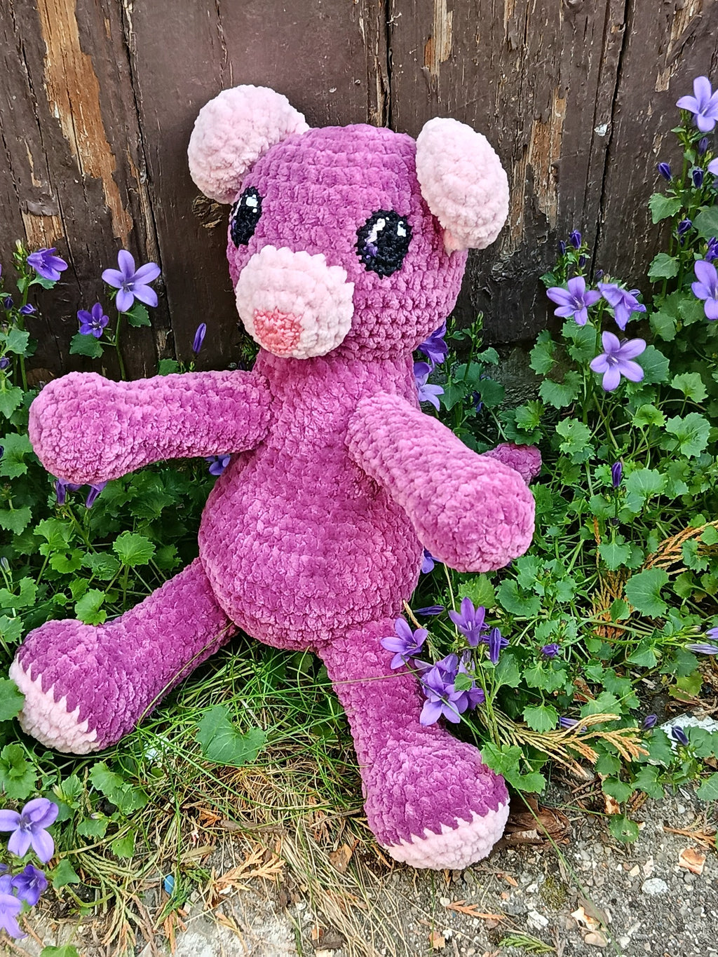 Mélodie – Souris curieuse _ fuchsia foncé et rose