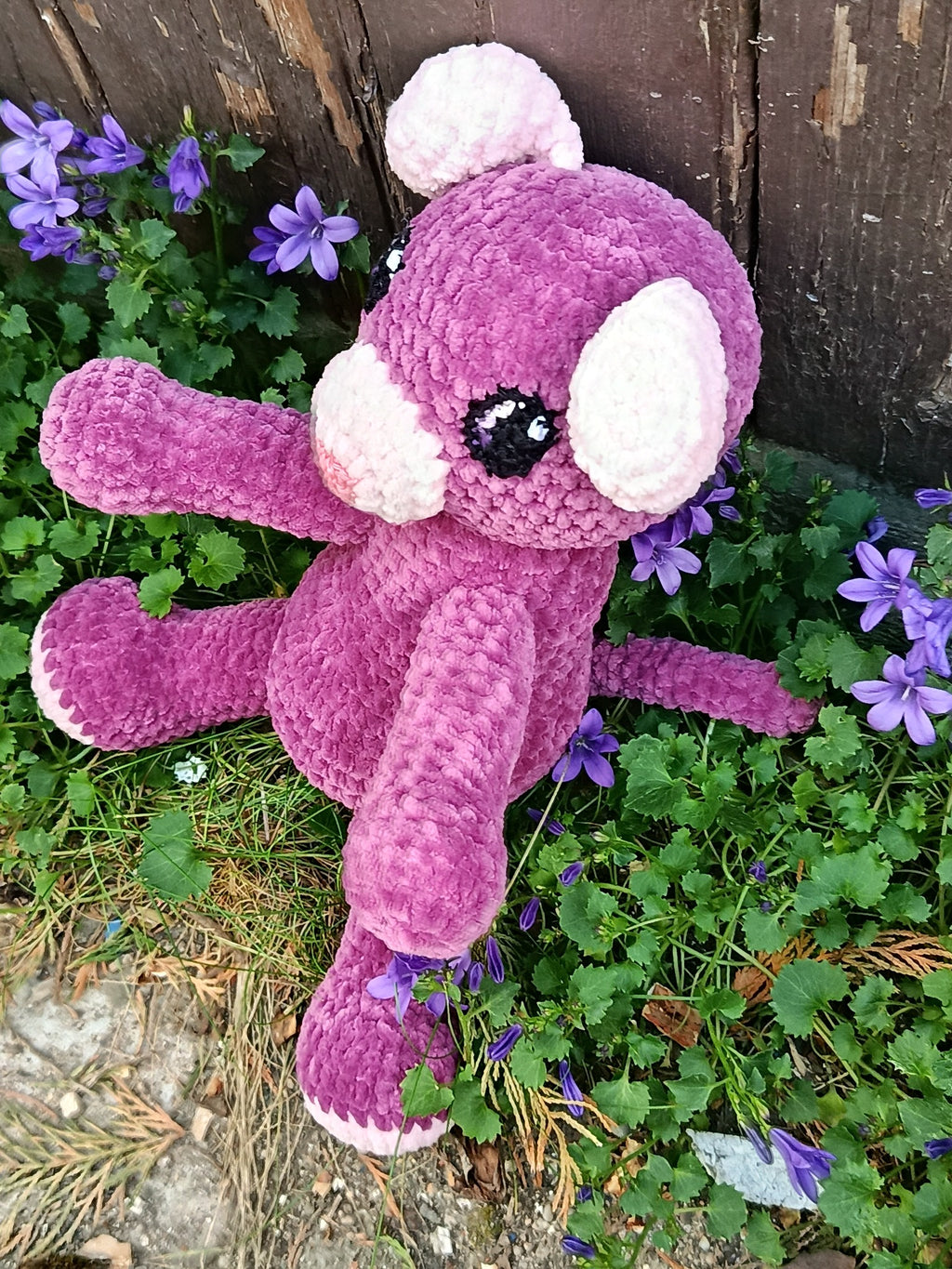 Mélodie – Souris curieuse _ fuchsia foncé et rose