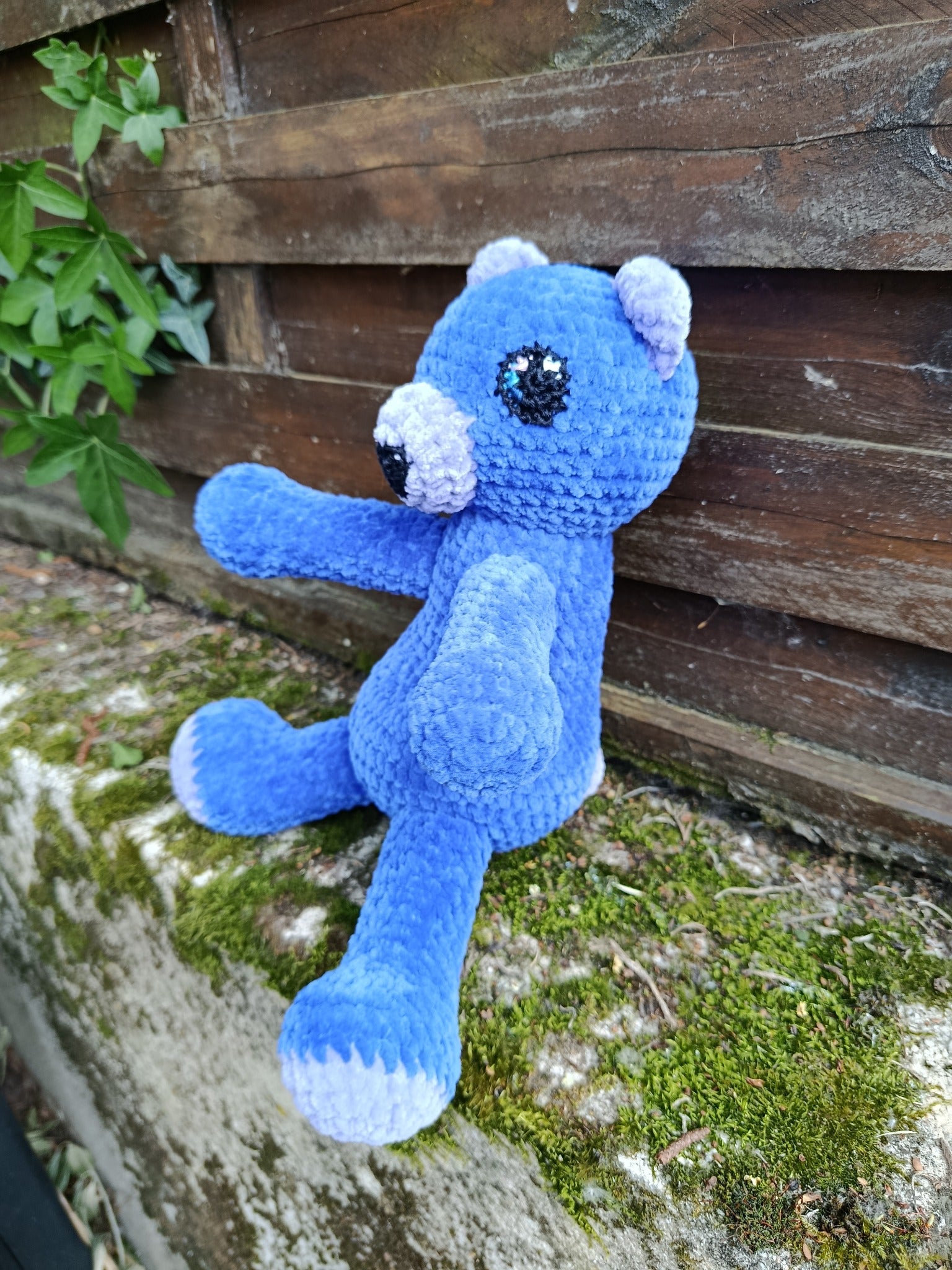 Lune _ Ourson câlin _ bleu vif et lavande