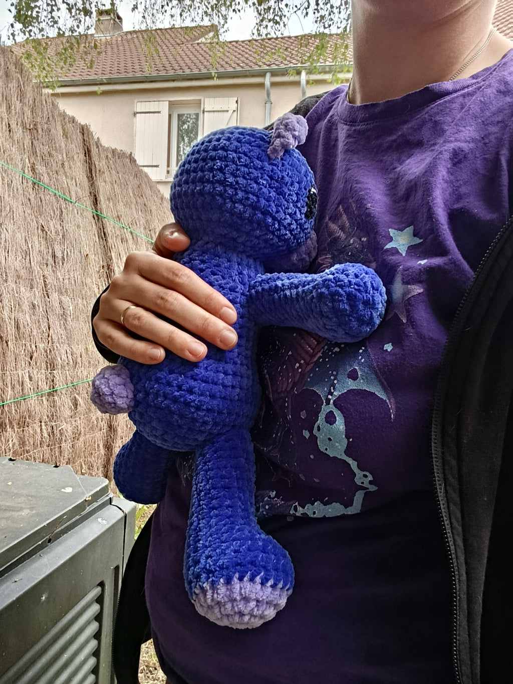 Lune _ Ourson câlin _ bleu vif et lavande