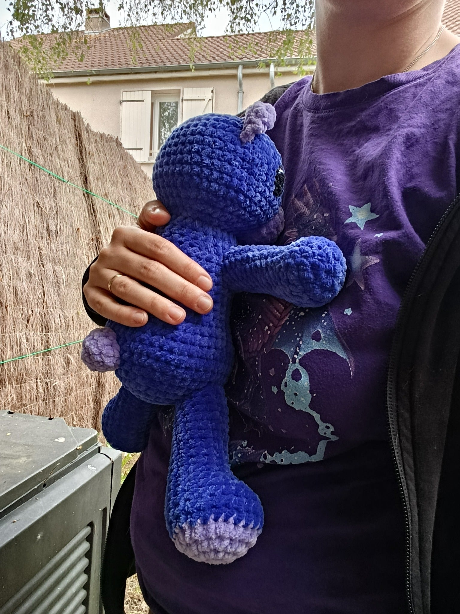 Lune _ Ourson câlin _ bleu vif et lavande